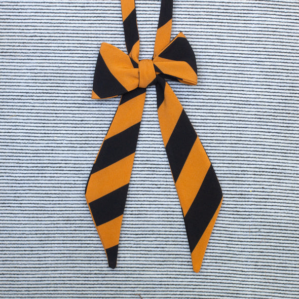 Black & orange striped bow tie- classic Halloween