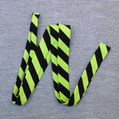 black & neon green striped bow tie- super long!