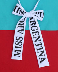 Miss Argentina sash bow tie