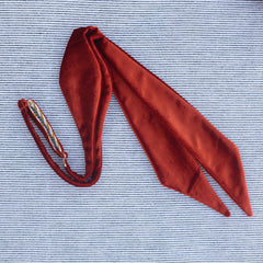 rust velvet pussy bow tie