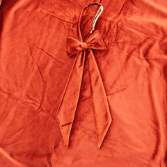 rust velvet pussy bow tie